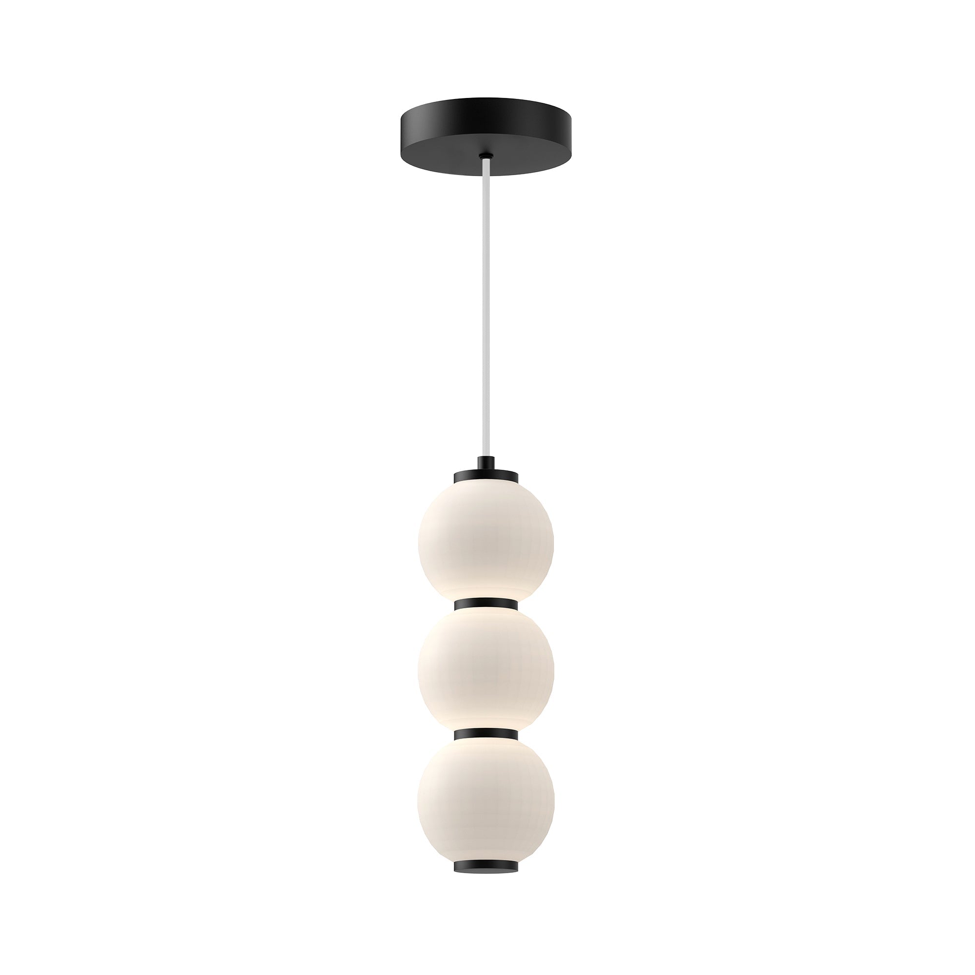 Bijou 7-in Pendant — Matte Black/Opal Matte Glass [Universal Voltage]