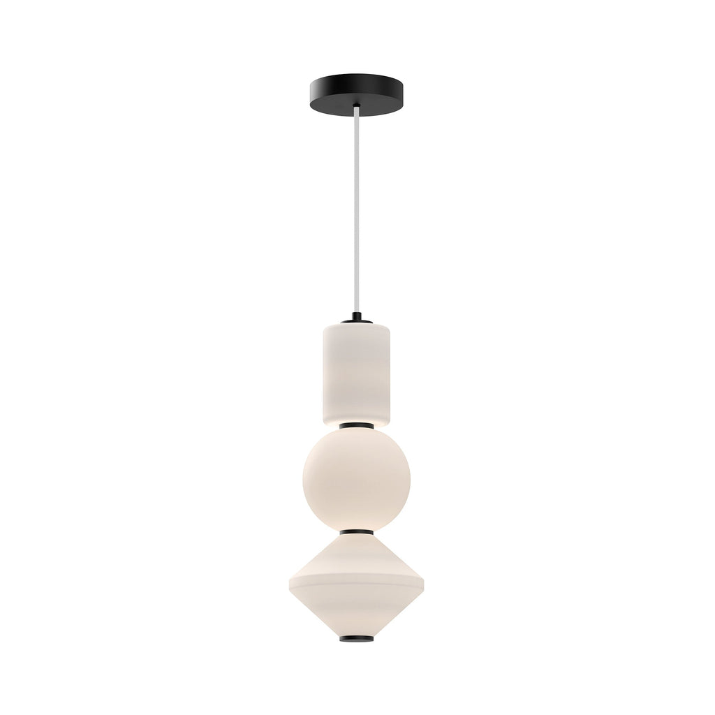 Bijou 8-in Pendant — Matte Black/Opal Matte Glass [Universal Voltage]