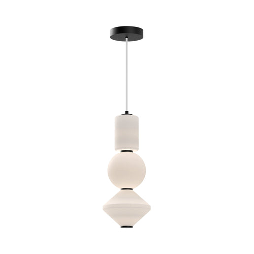 Bijou 8-in Pendant — Matte Black/Opal Matte Glass [Universal Voltage]