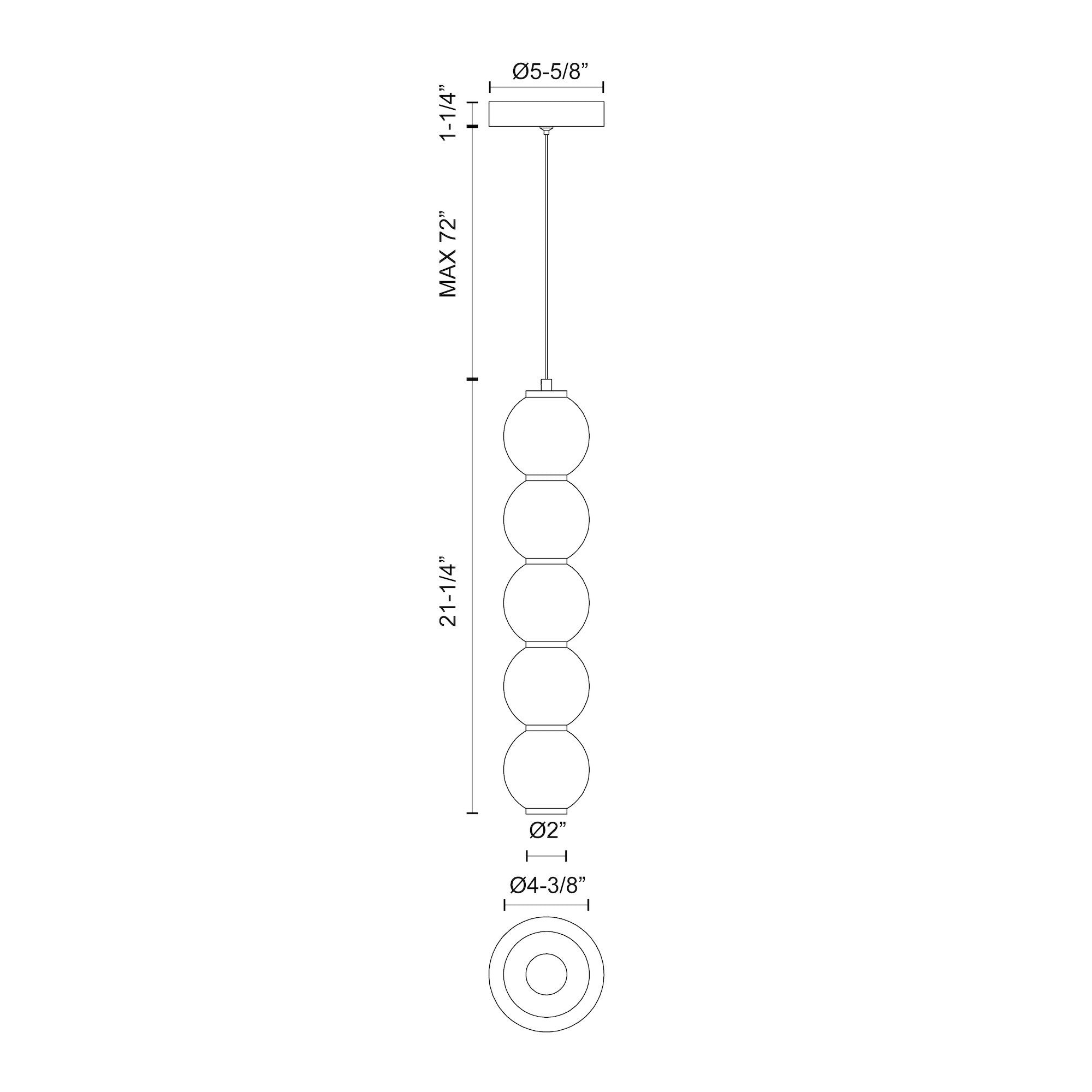 Bijou 5-in Pendant