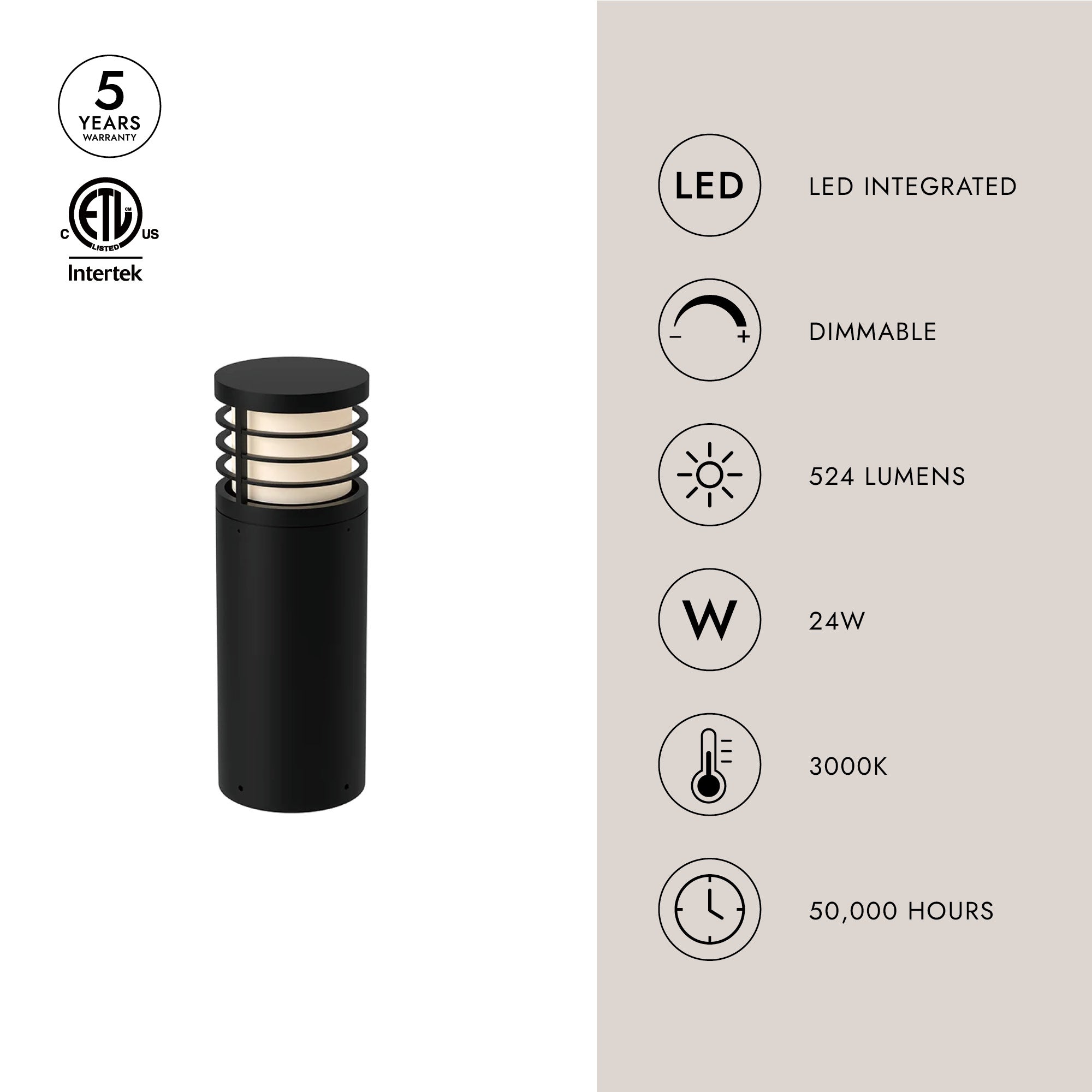 Blaine 18-in Exterior Bollard
