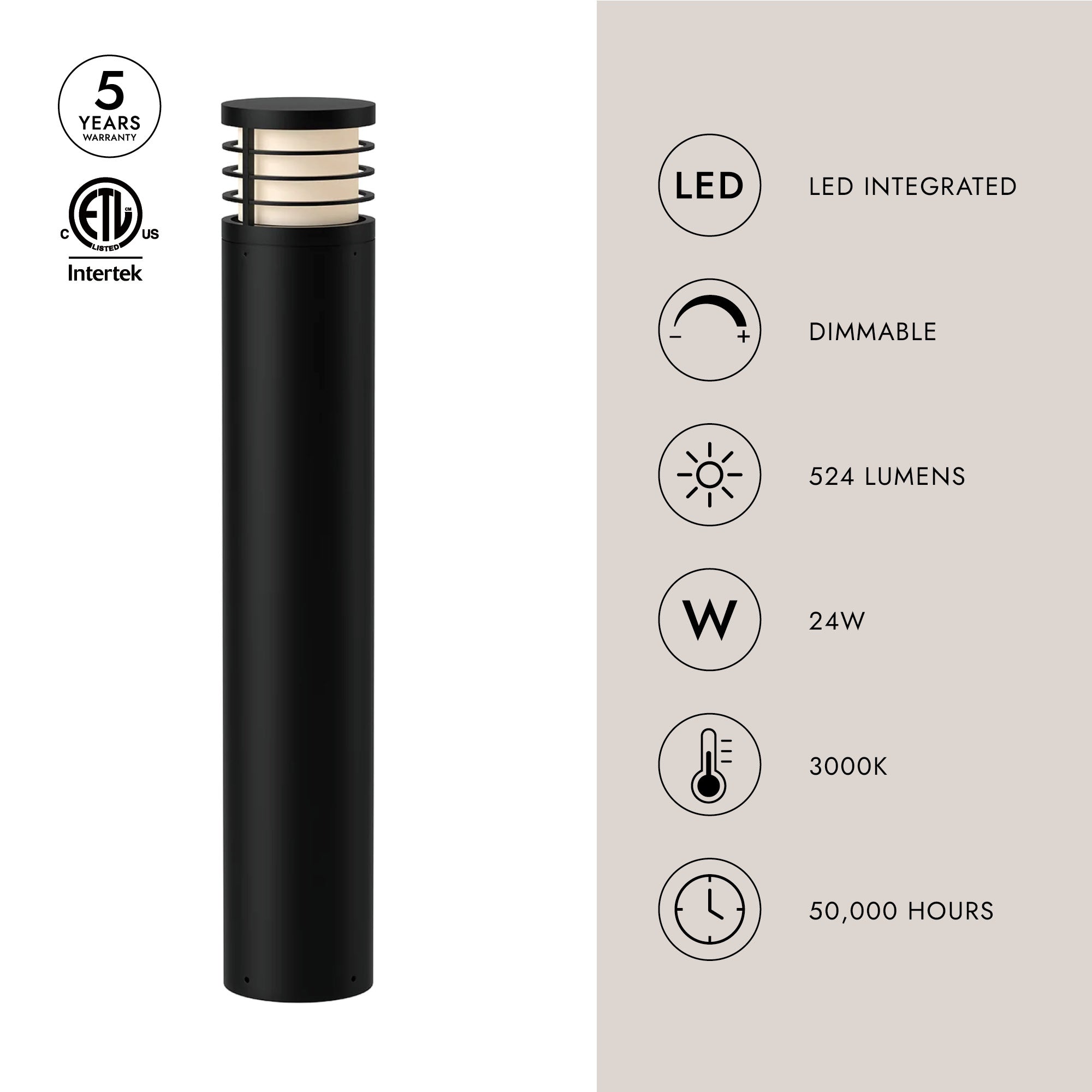 Blaine 37-in Exterior Bollard