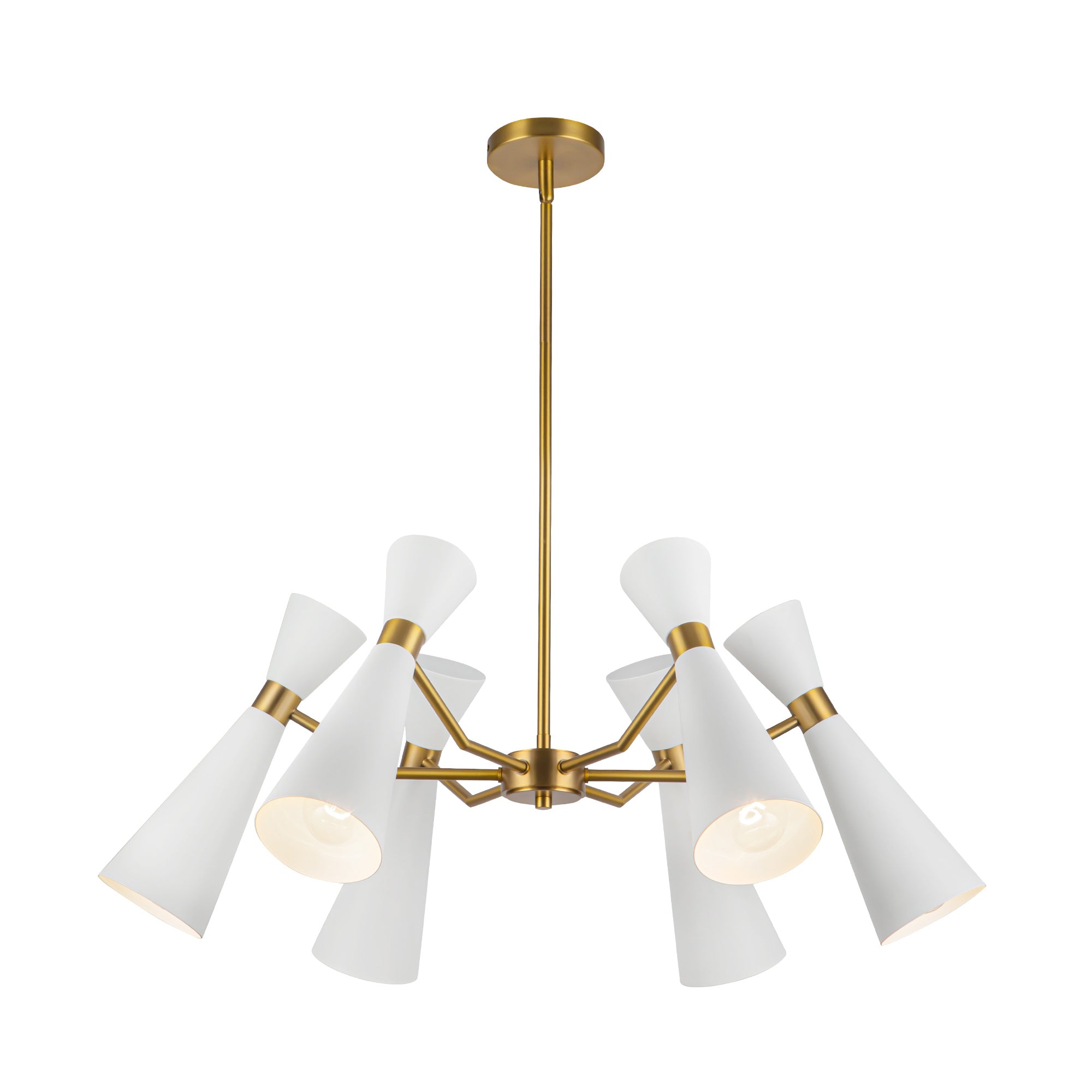Blake 32-in Chandelier — White/Aged Gold