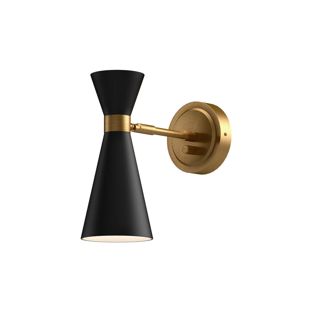 Blake 4-in Wall/Vanity Light — Aged Gold/Matte Black