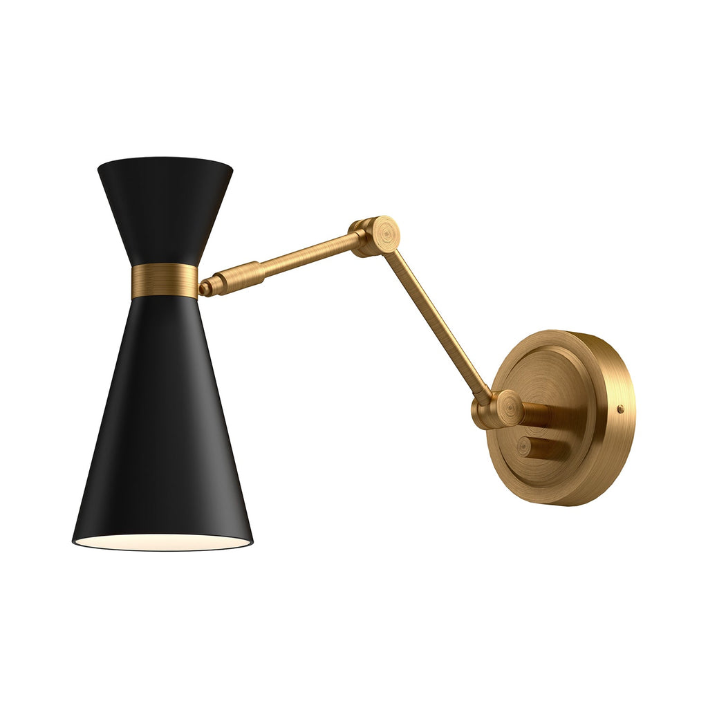 Blake 5-in Wall/Vanity Light — Aged Gold/Matte Black