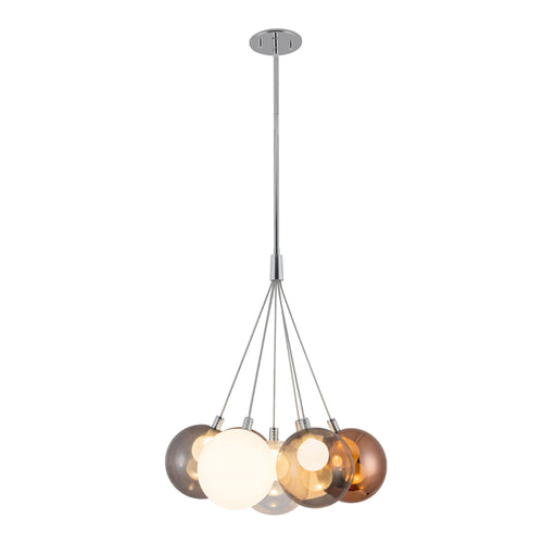 Bolla 17-in Chandelier — Chrome/Mix Glass