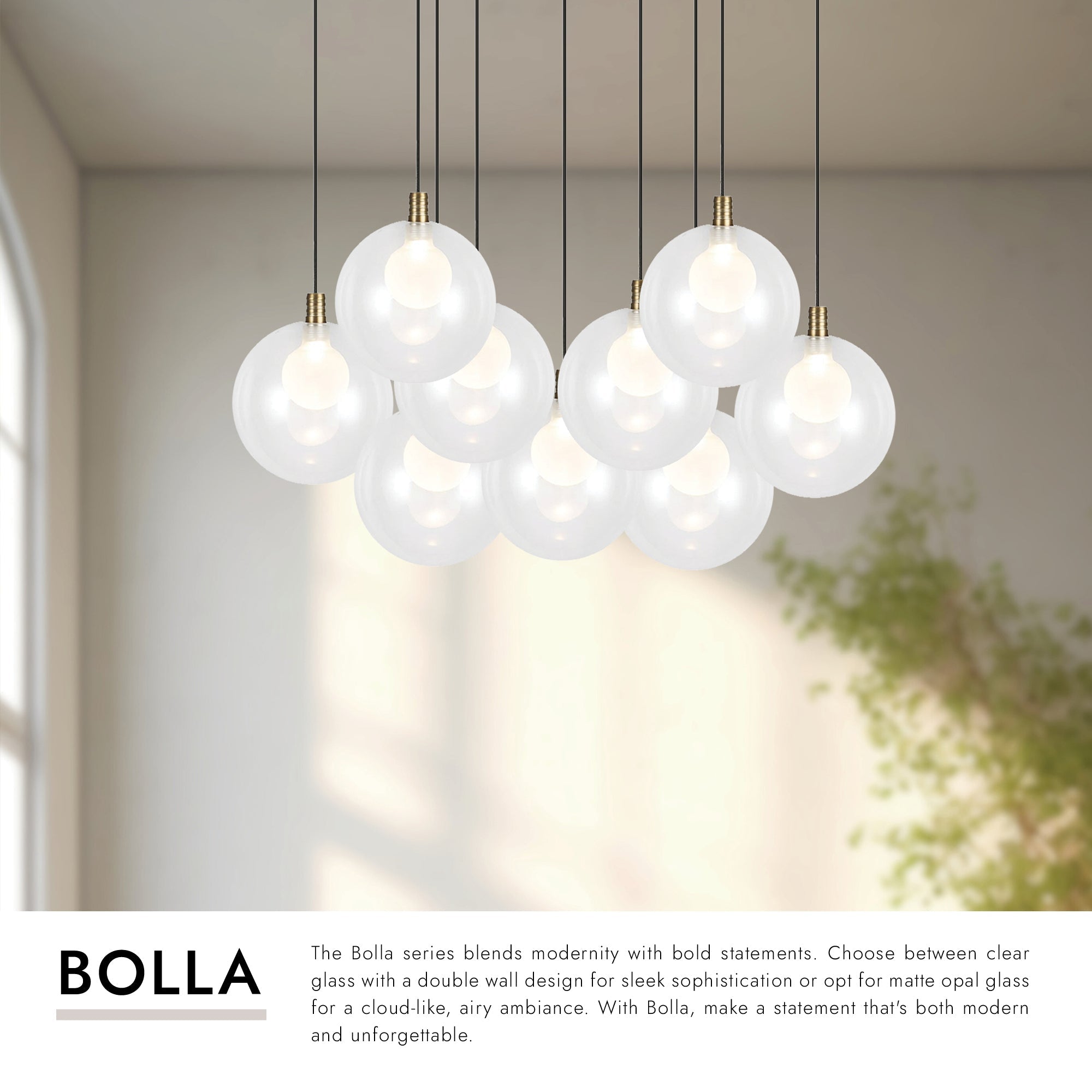 Bolla 6-in 9 Head Multi Pendant