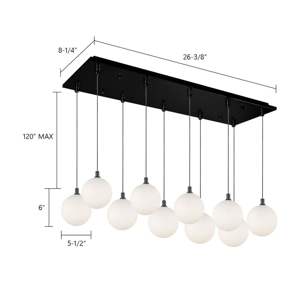 Bolla 6-in 10 Head Multi Pendant