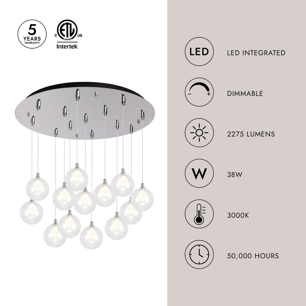 Bolla 6-in 13 Head Multi Pendant