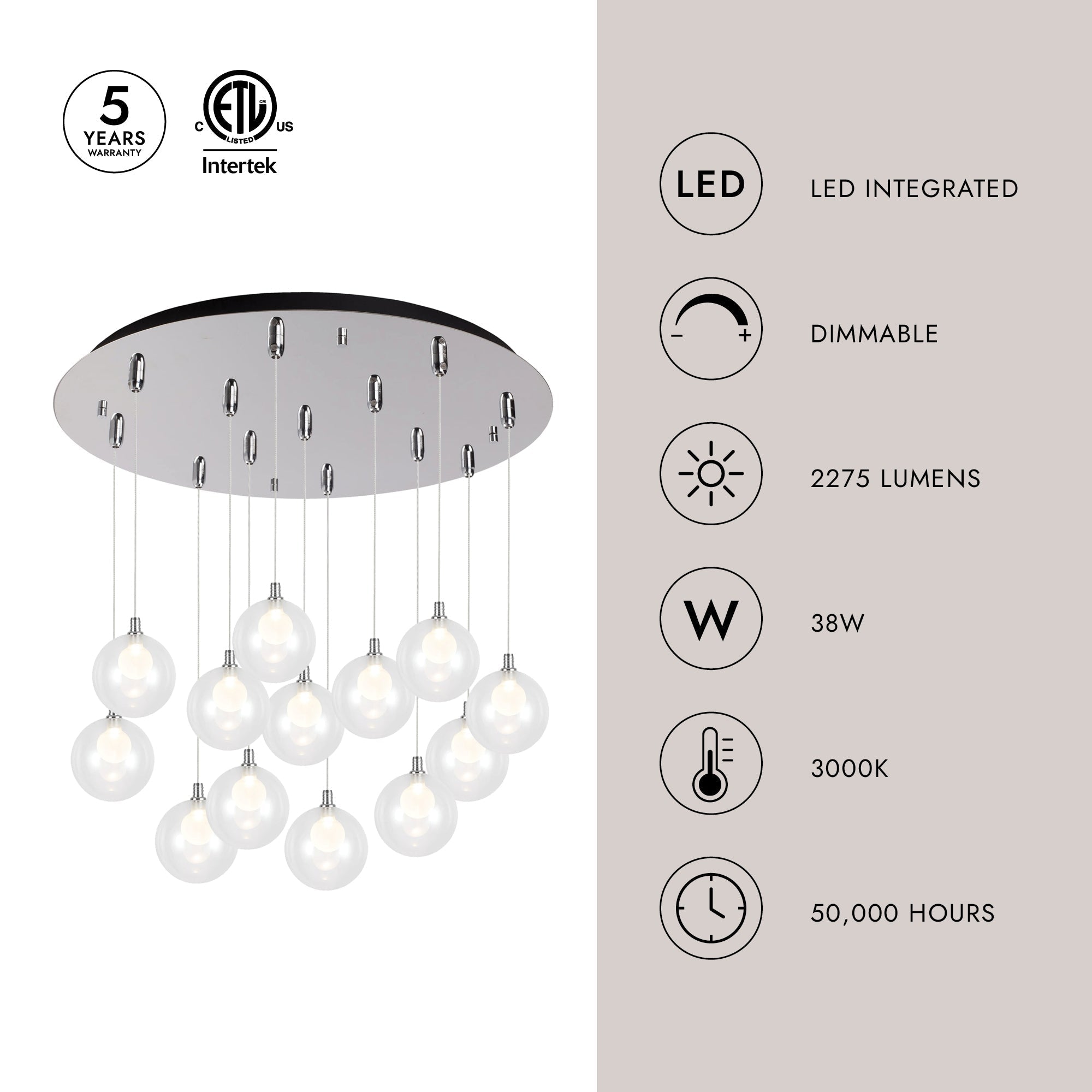 Bolla 6-in 13 Head Multi Pendant