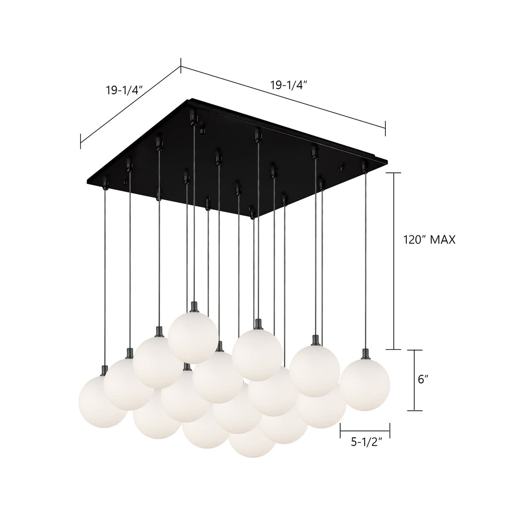 Bolla 6-in 16 Head Multi Pendant