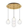 Bolla 6-in 5 Head Multi Pendant — Brushed Gold