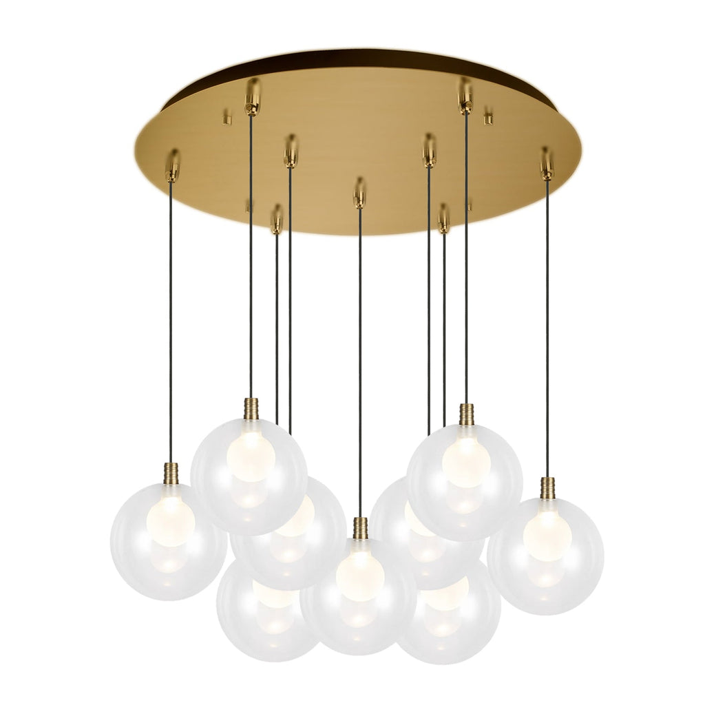 Bolla 6-in 9 Head Multi Pendant — Brushed Gold