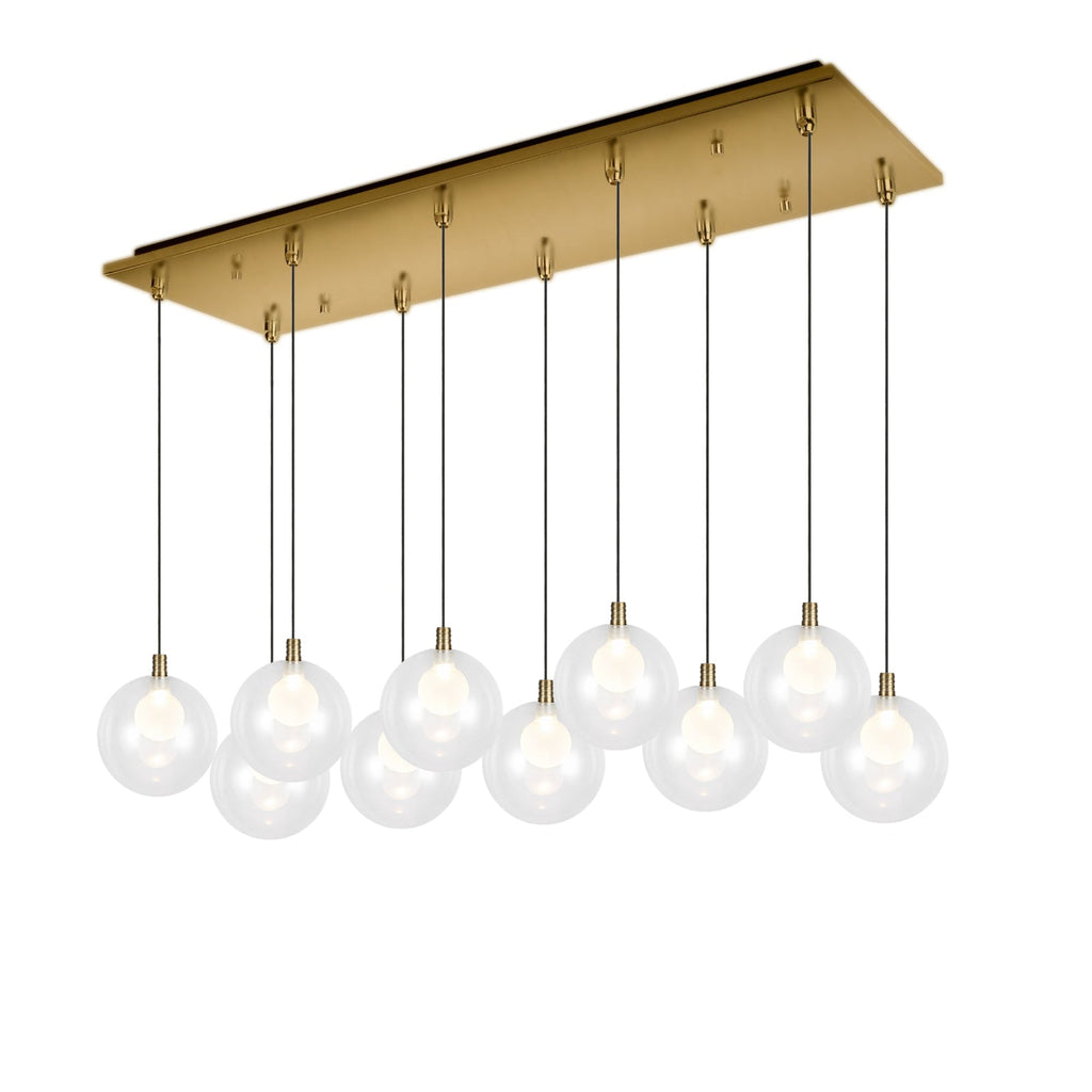 Bolla 6-in 10 Head Multi Pendant — Brushed Gold
