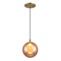 Bolla 6-in Pendant — Brushed Gold/Copper Glass