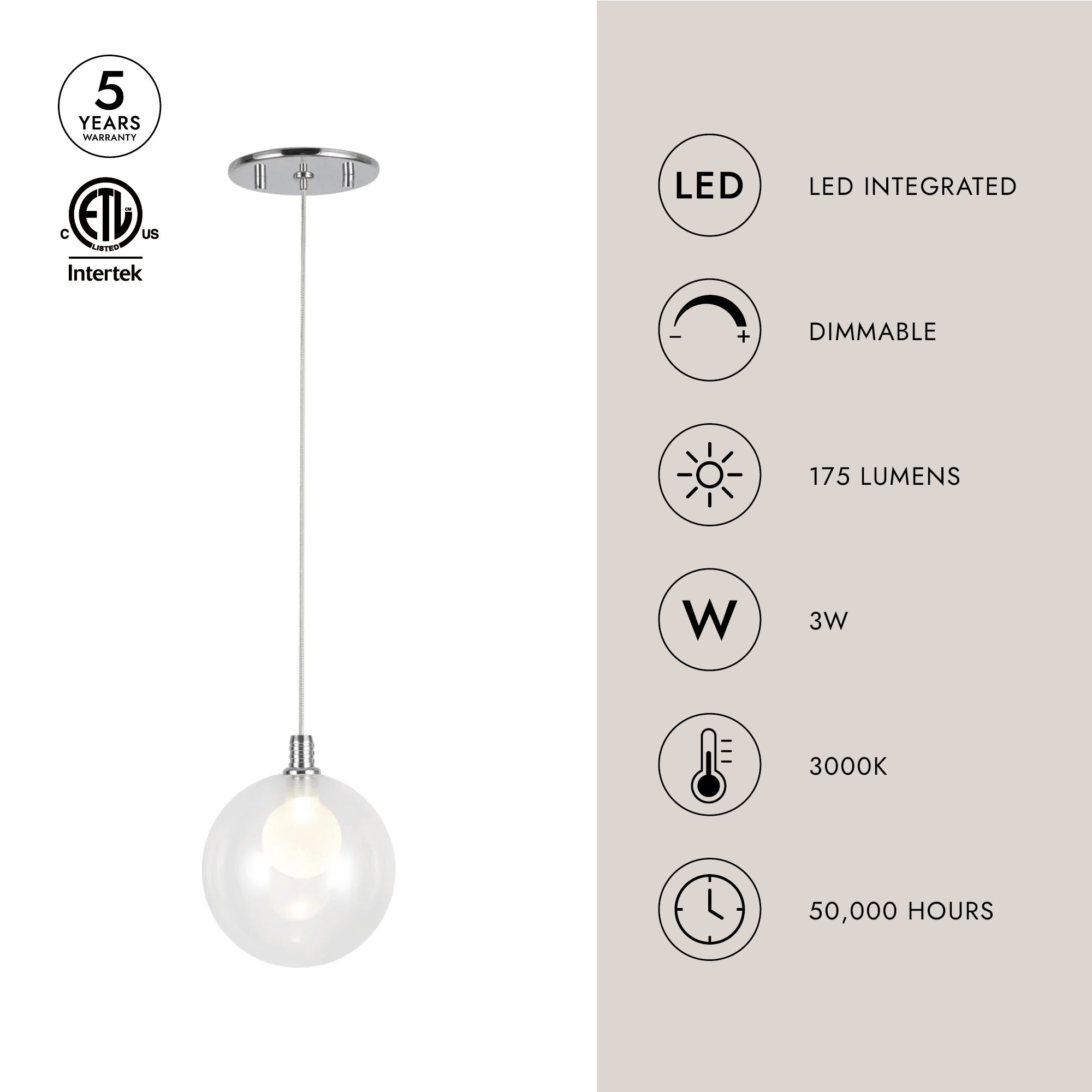 Bolla 6-in Pendant
