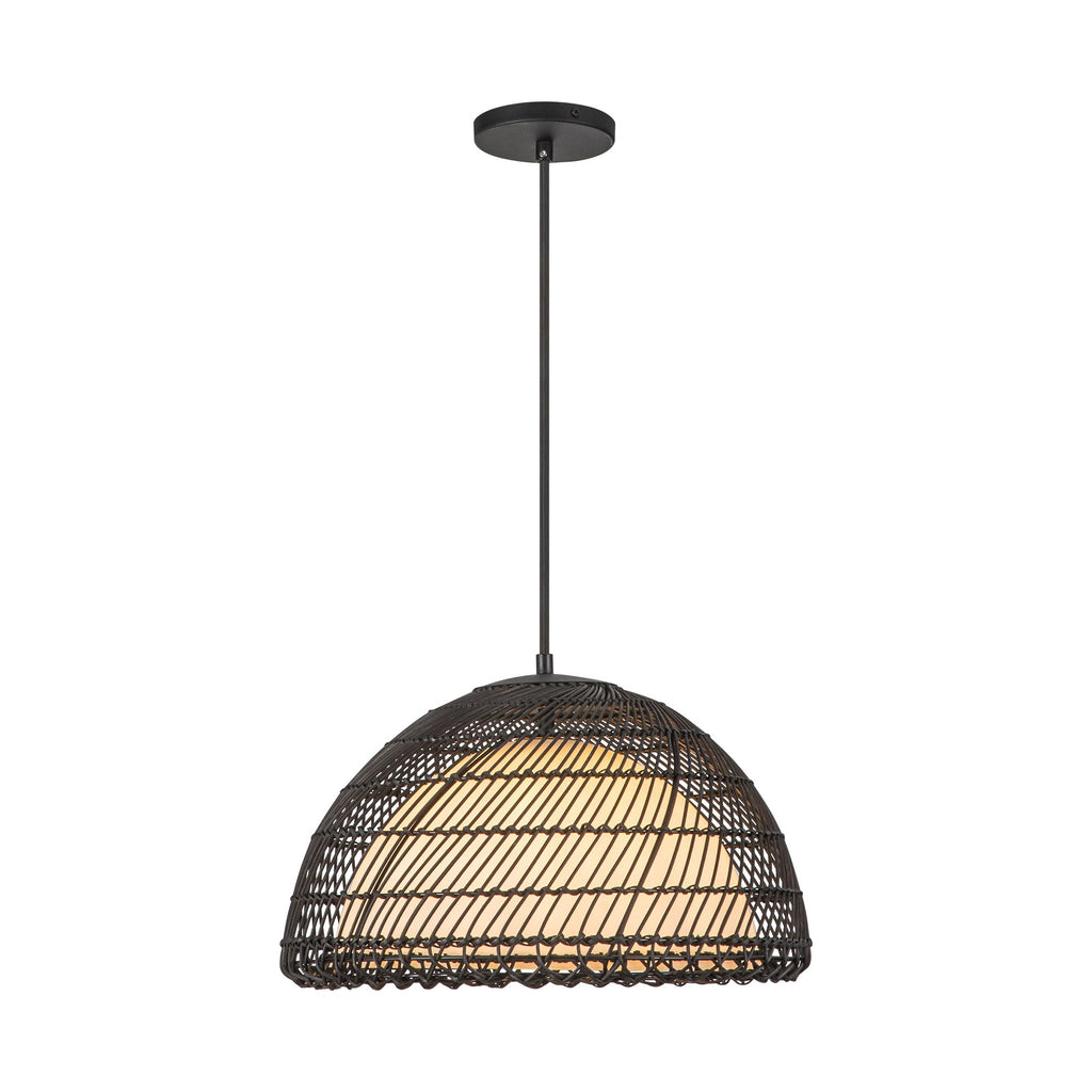 Bondi 16-in Pendant — Matte Black/Opal
