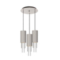 Bordeaux 4-in 3 Head Multi Pendant — Brushed Nickel/Clear Ribbed Glass