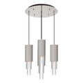 Bordeaux 4-in 5 Head Multi Pendant — Brushed Nickel/Clear Ribbed Glass