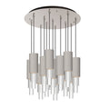 Bordeaux 4-in 13 Head Multi Pendant — Brushed Nickel/Clear Ribbed Glass
