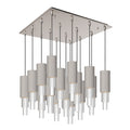 Bordeaux 4-in 16 Head Multi Pendant — Brushed Nickel/Clear Ribbed Glass
