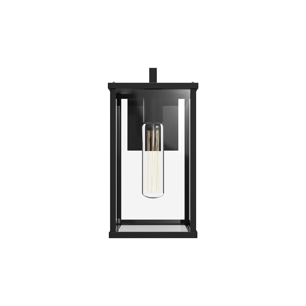 Brentwood 12-in Exterior Wall Sconce — Clear Glass/Textured Black