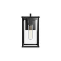 Brentwood 12-in Exterior Wall Sconce — Clear Glass/Textured Black