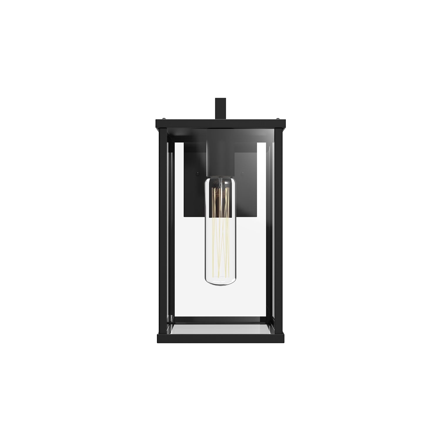 Brentwood 12-in Exterior Wall Sconce — Clear Glass/Textured Black