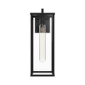 Brentwood 17-in Exterior Wall Sconce — Clear Glass/Textured Black