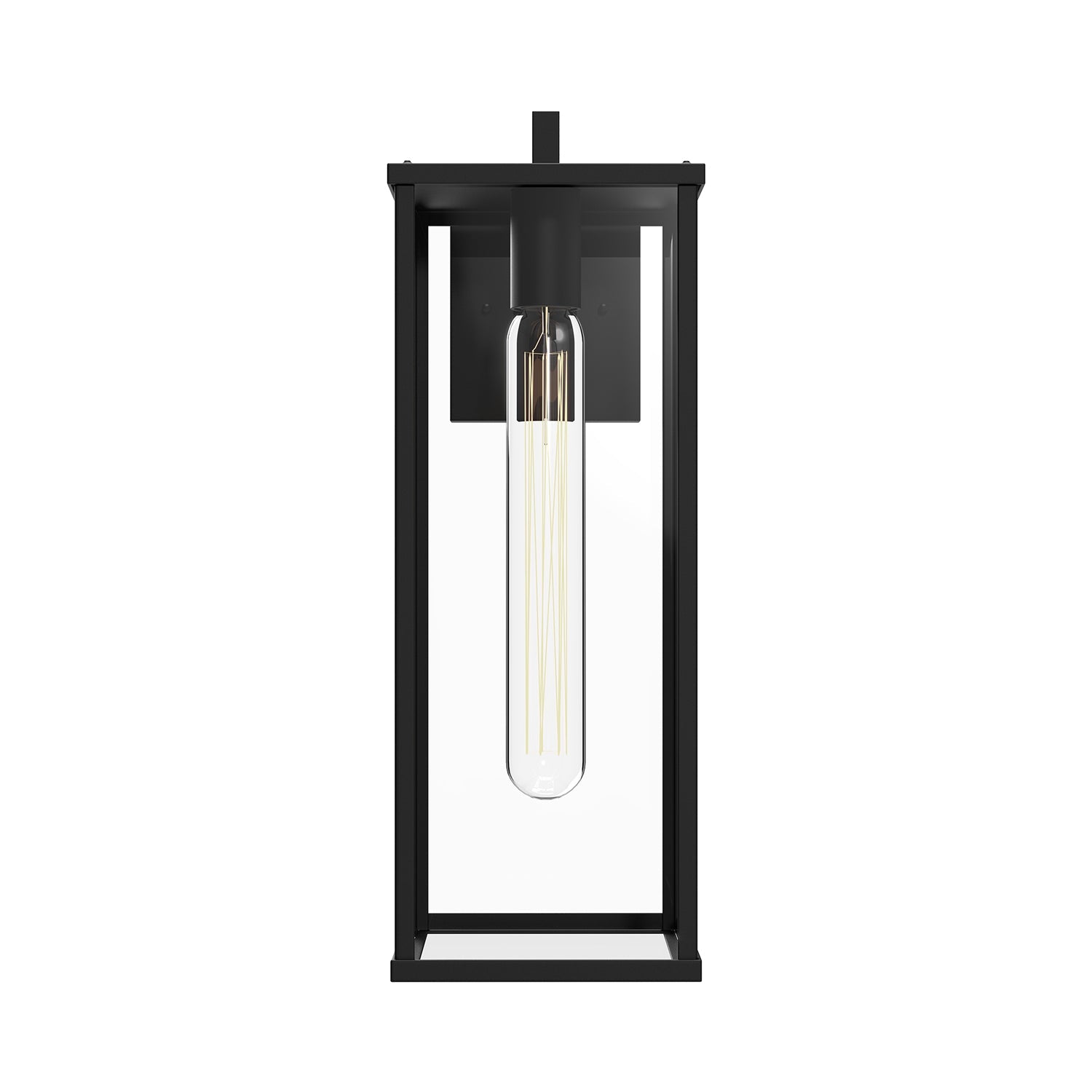 Brentwood 17-in Exterior Wall Sconce — Clear Glass/Textured Black