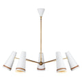 Brickell 45-in Chandelier — Matte White/Hazelnut Leather