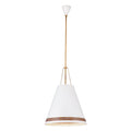 Brickell 20-in Pendant — Matte White/Hazelnut Leather