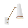 Brickell 5-in Wall/Vanity Light — Matte White/Hazelnut Leather
