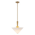 Bridgette 16-in Pendant — Brushed Gold/White Linen