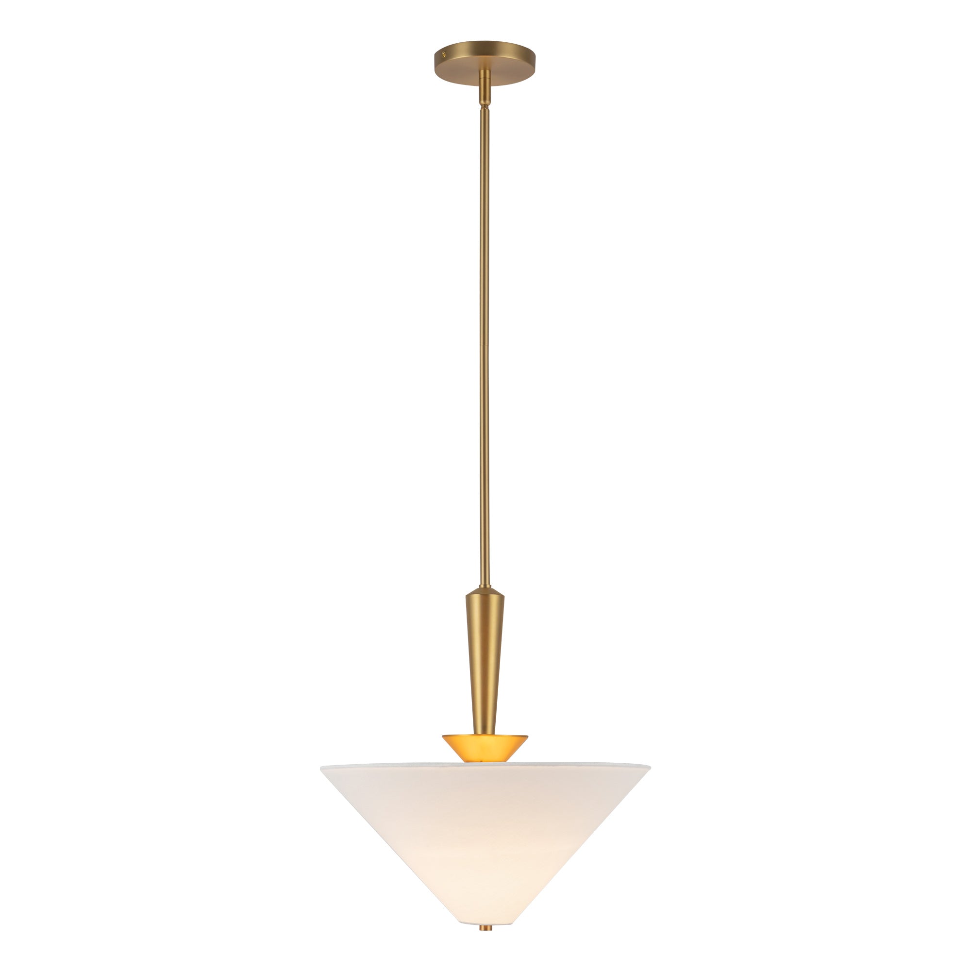 Bridgette 16-in Pendant — Brushed Gold/White Linen