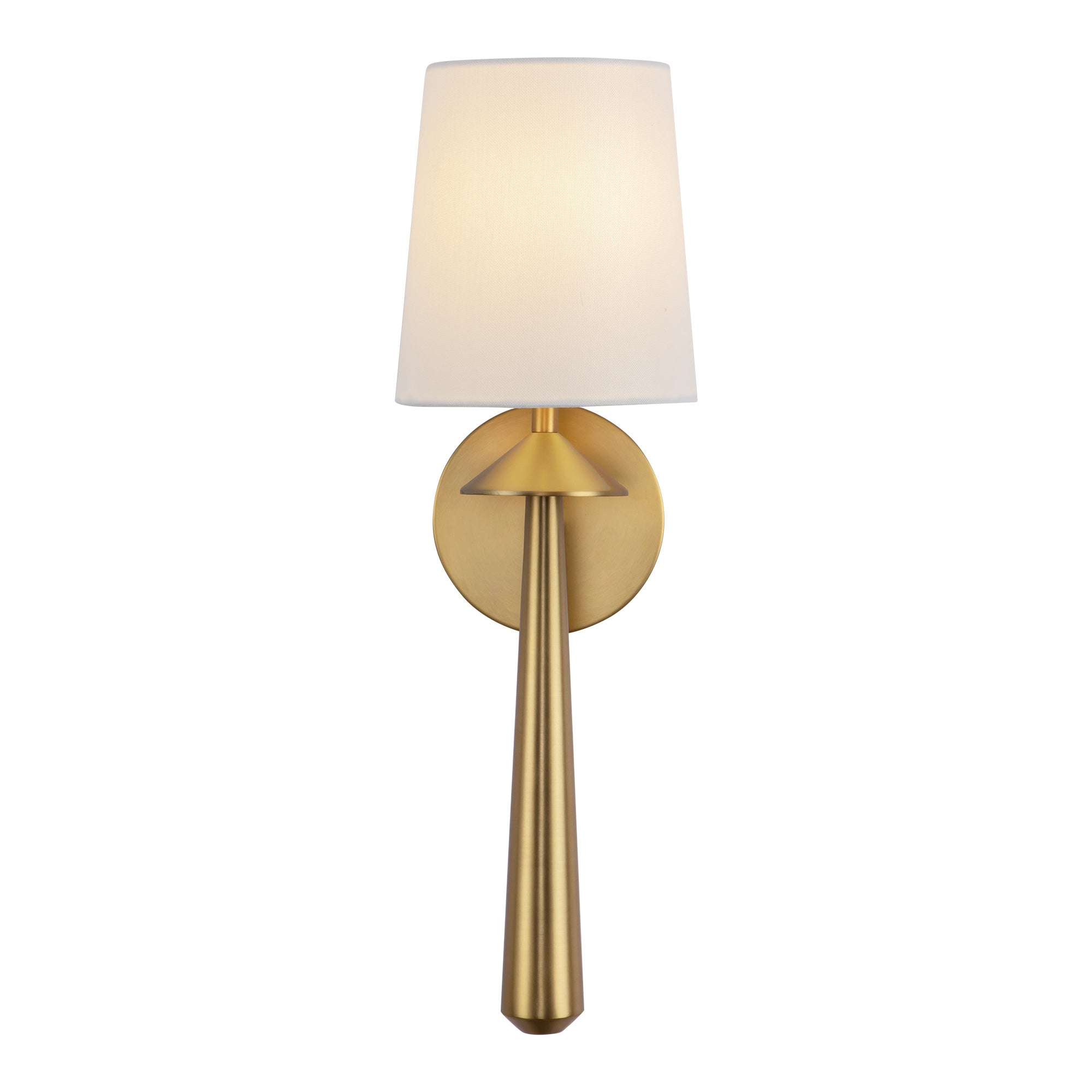 Bridgette 6-in Wall/Vanity Light — Brushed Gold/White Linen