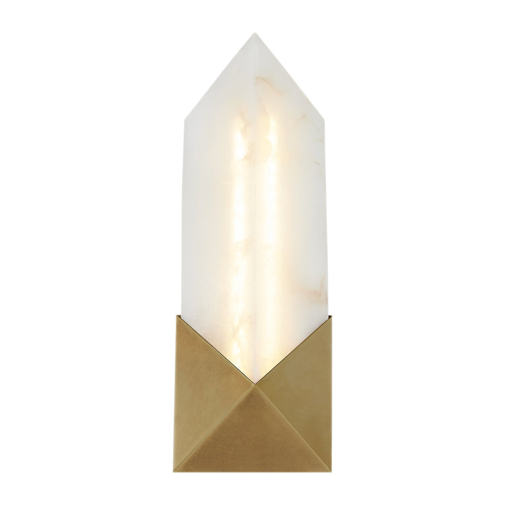 Caesar 12-in Wall/Vanity Light — Vintage Brass/Alabaster