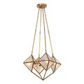 Cairo 21-in Chandelier — Ribbed Glass/Vintage Brass