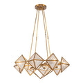Cairo 30-in Chandelier — Ribbed Glass/Vintage Brass
