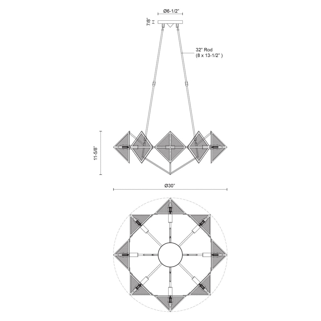 Cairo 30-in Chandelier