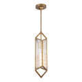 Cairo 19-in Pendant — Ribbed Glass/Vintage Brass