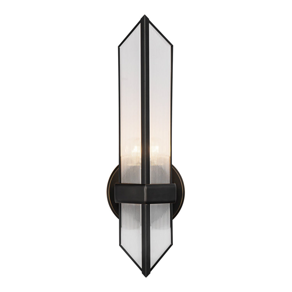 Cairo 4-in Wall/Vanity Light — Ribbed Glass/Urban Bronze