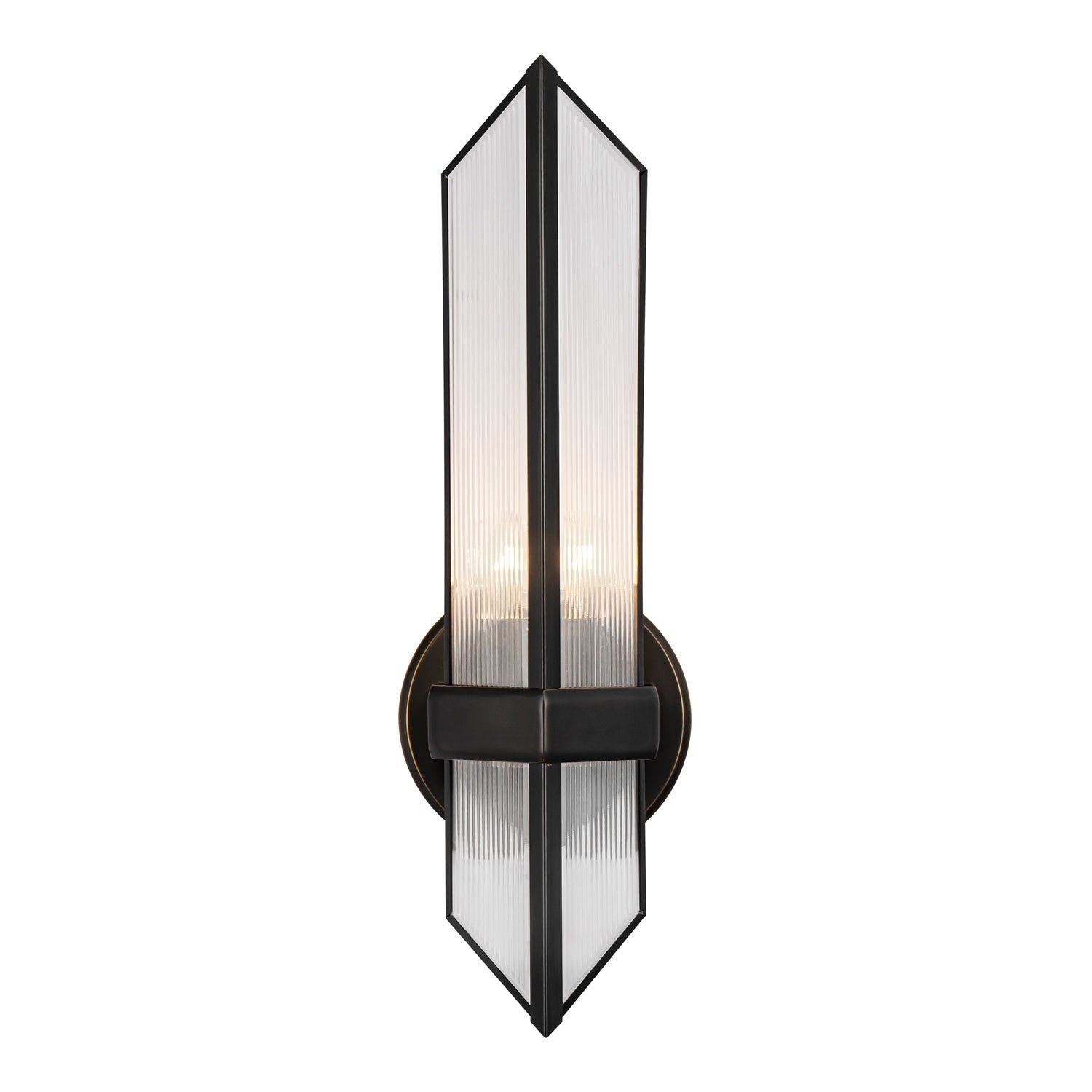 Cairo 4-in Wall/Vanity Light — Ribbed Glass/Urban Bronze