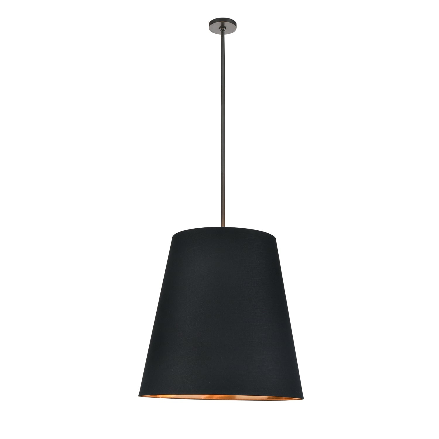 Calor 25-in Pendant — Black Linen With Gold Parchment/Urban Bronze