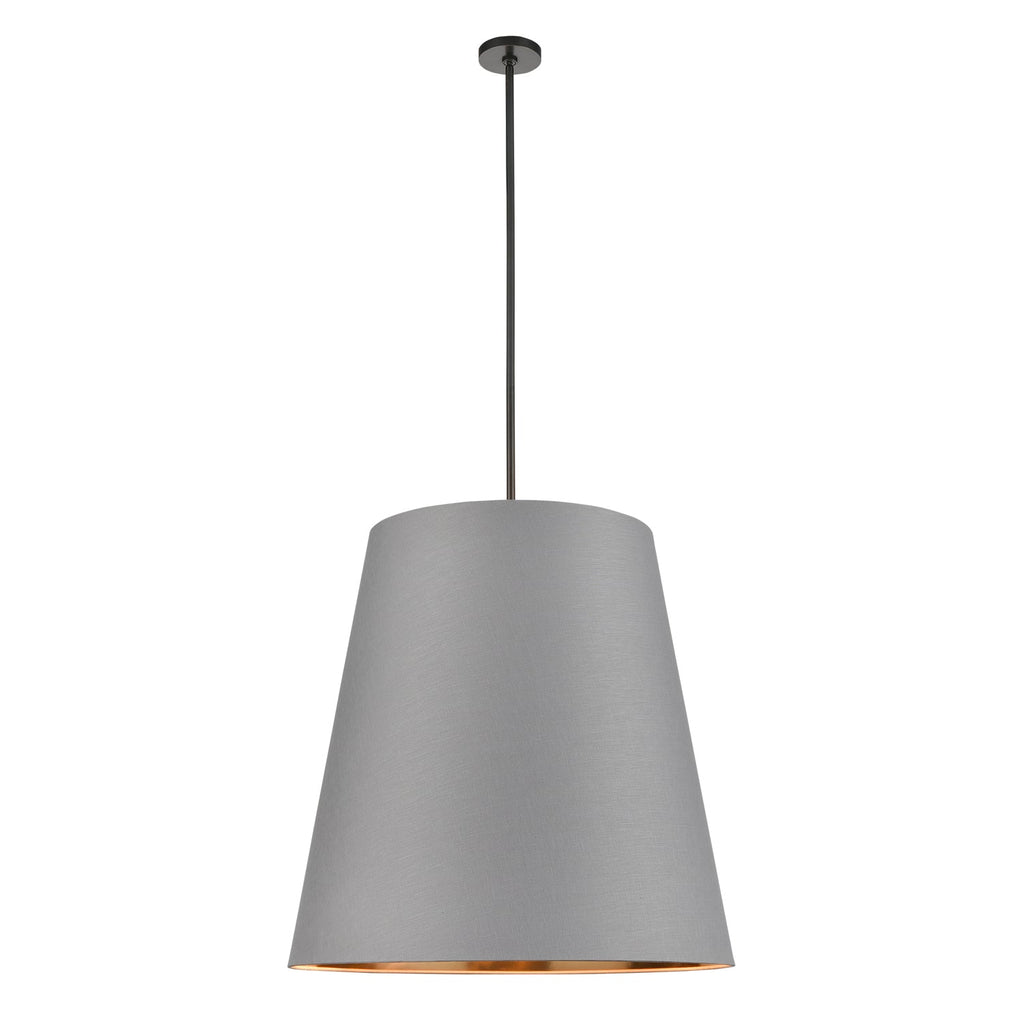 Calor 30-in Pendant — Gray Linen With Gold Parchment/Urban Bronze