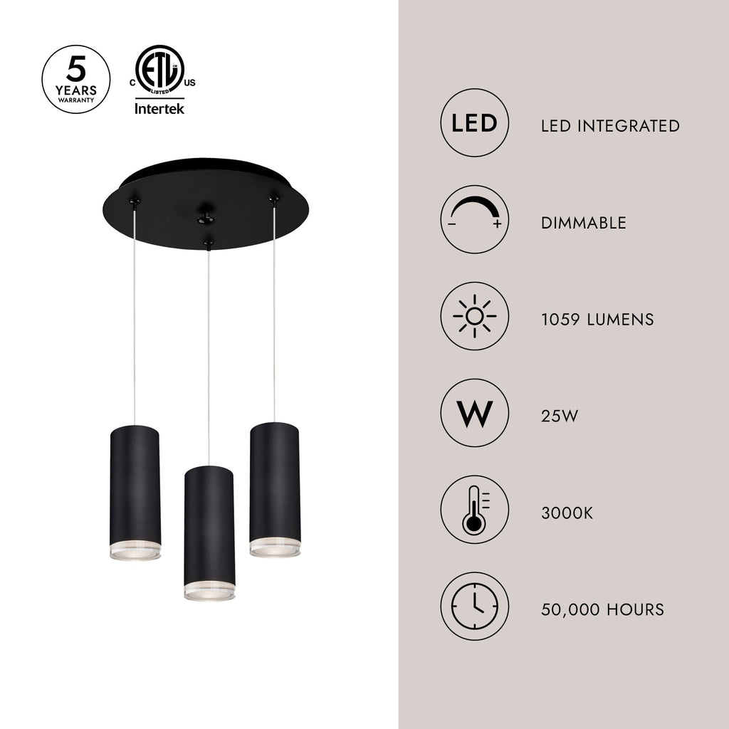 Cameo 3-in 3 Head Multi Pendant