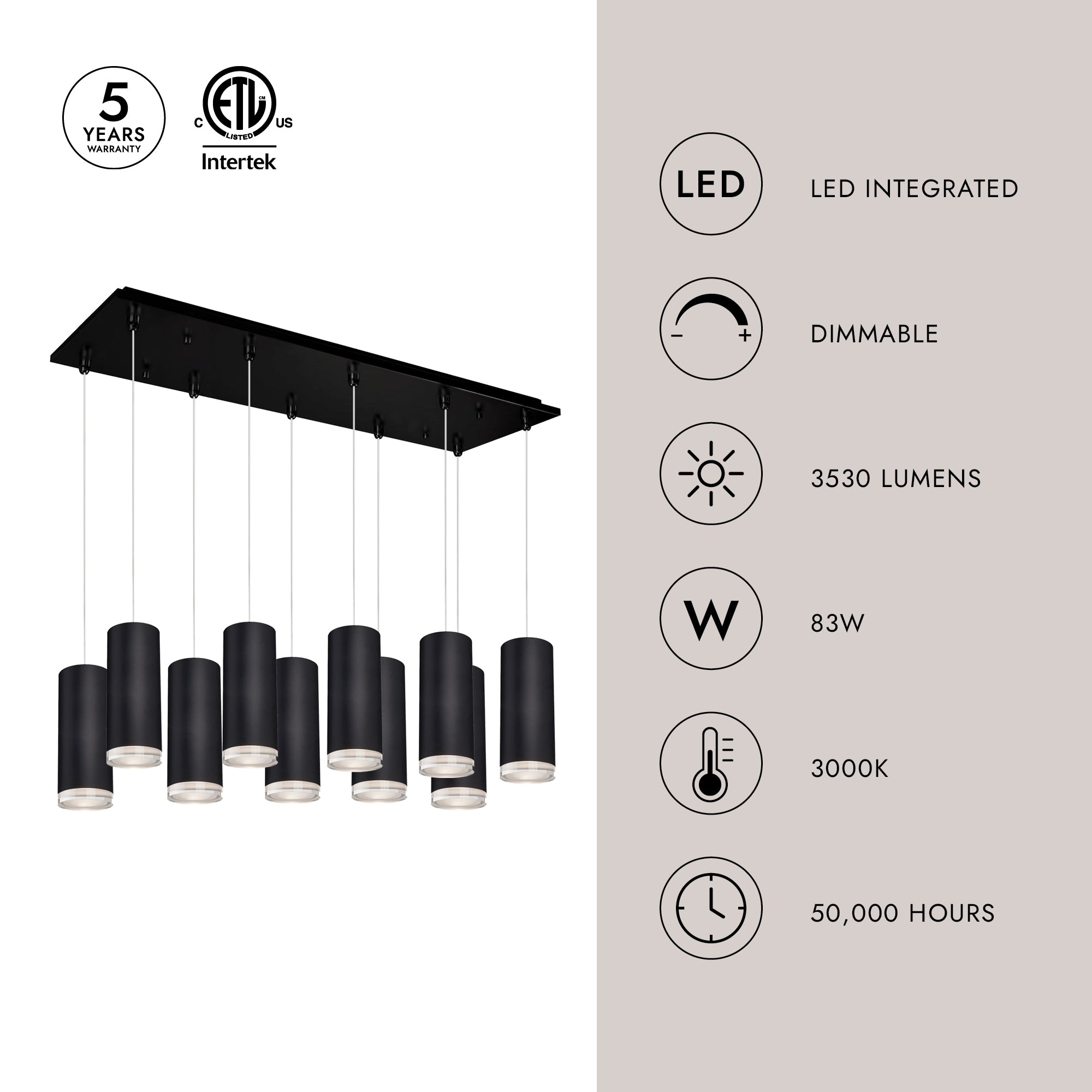Cameo 3-in 10 Head Multi Pendant