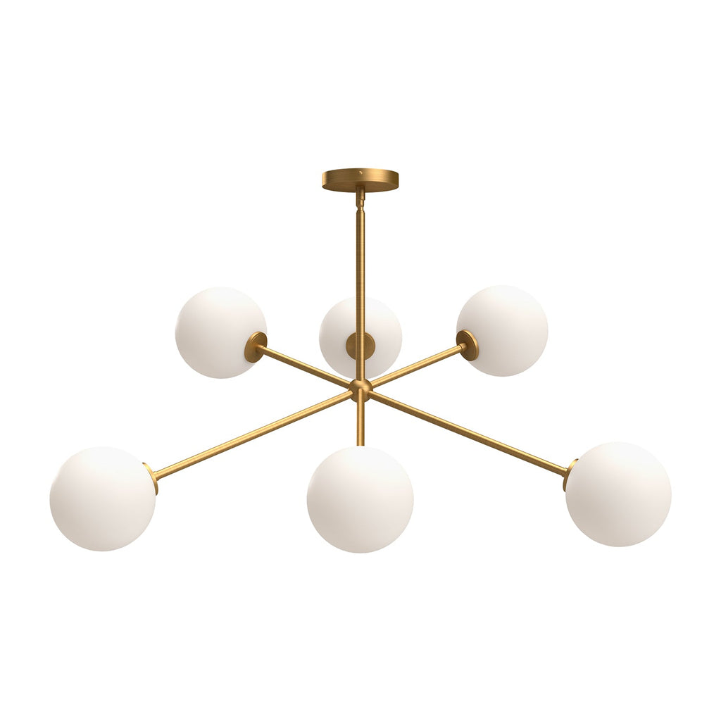 Cassia 40-in Chandelier — Aged Gold/Opal Matte Glass