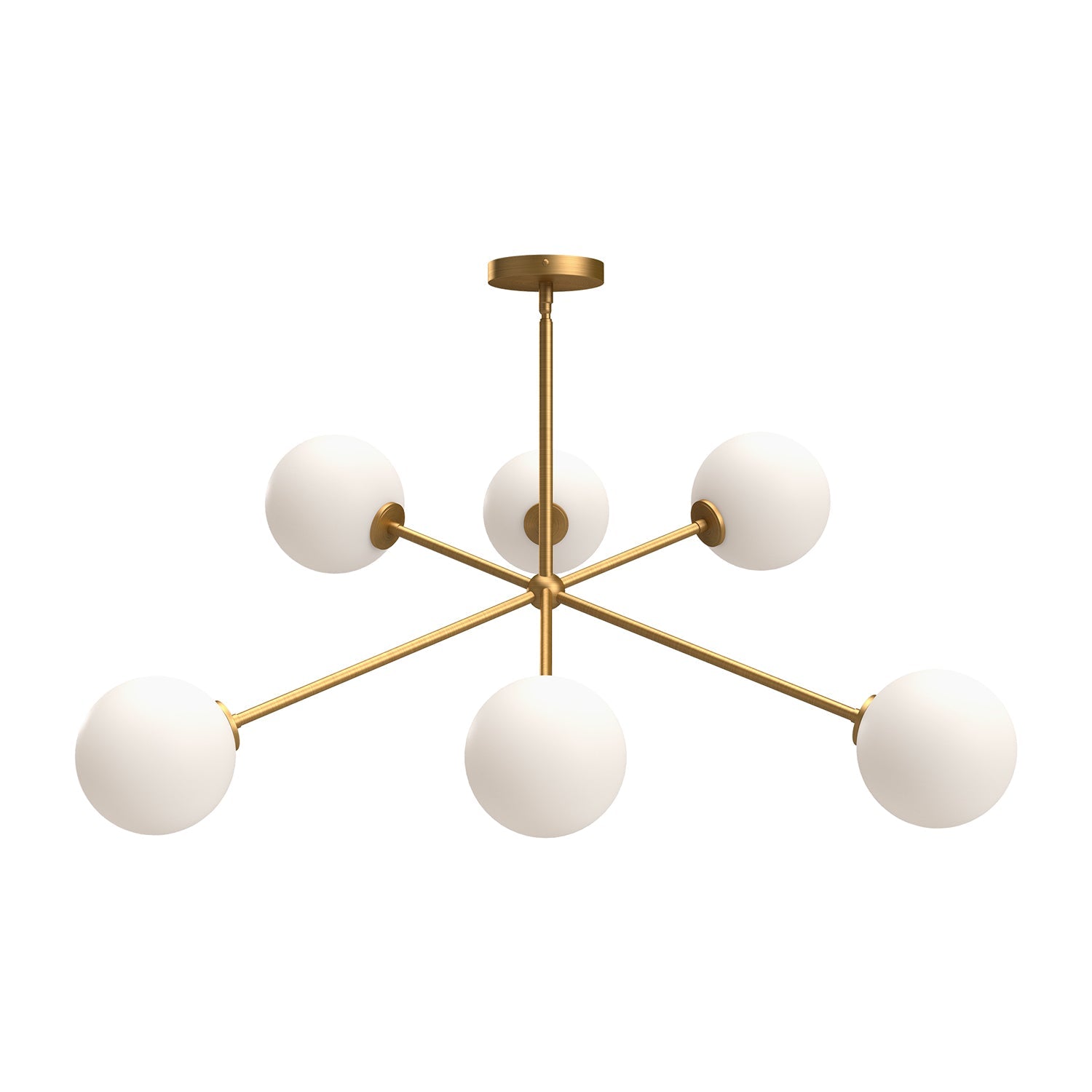 Cassia 40-in Chandelier — Aged Gold/Opal Matte Glass
