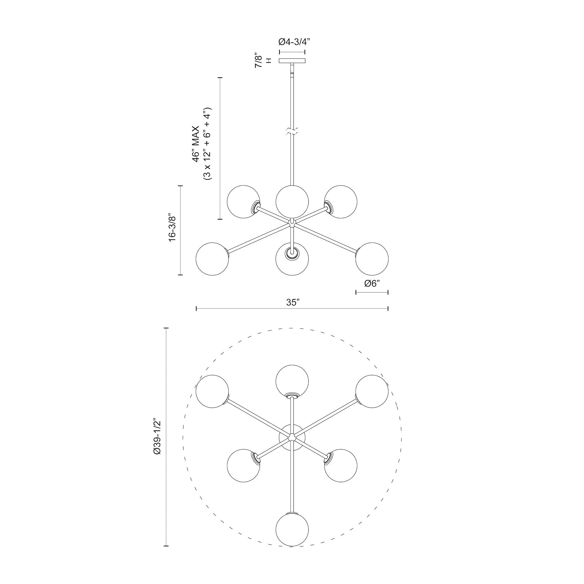Cassia 40-in Chandelier